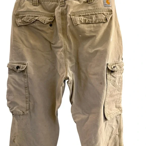 Carhartt Men's Khaki Relaxed Fit Cargo Pants Size 34x34 - Picture 4 of 9